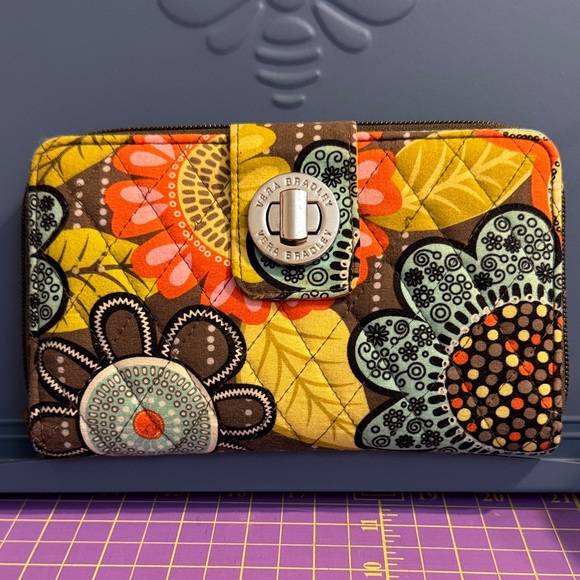 Vera Bradley Handbags - Vera Bradley Turn Lock Wallet Flower Shower Pattern
